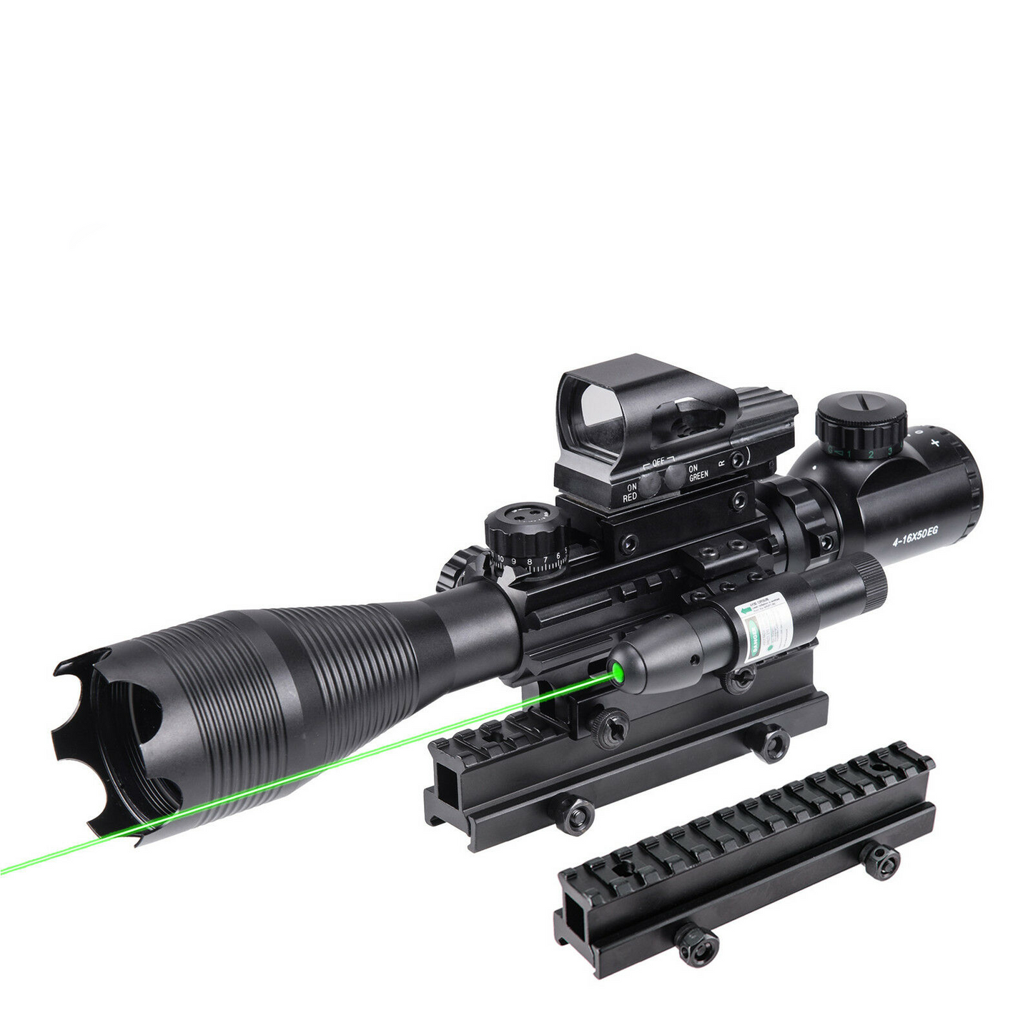 TAC-3: 4 Piece 4-16x50 Illuminated Reticle Scope Package