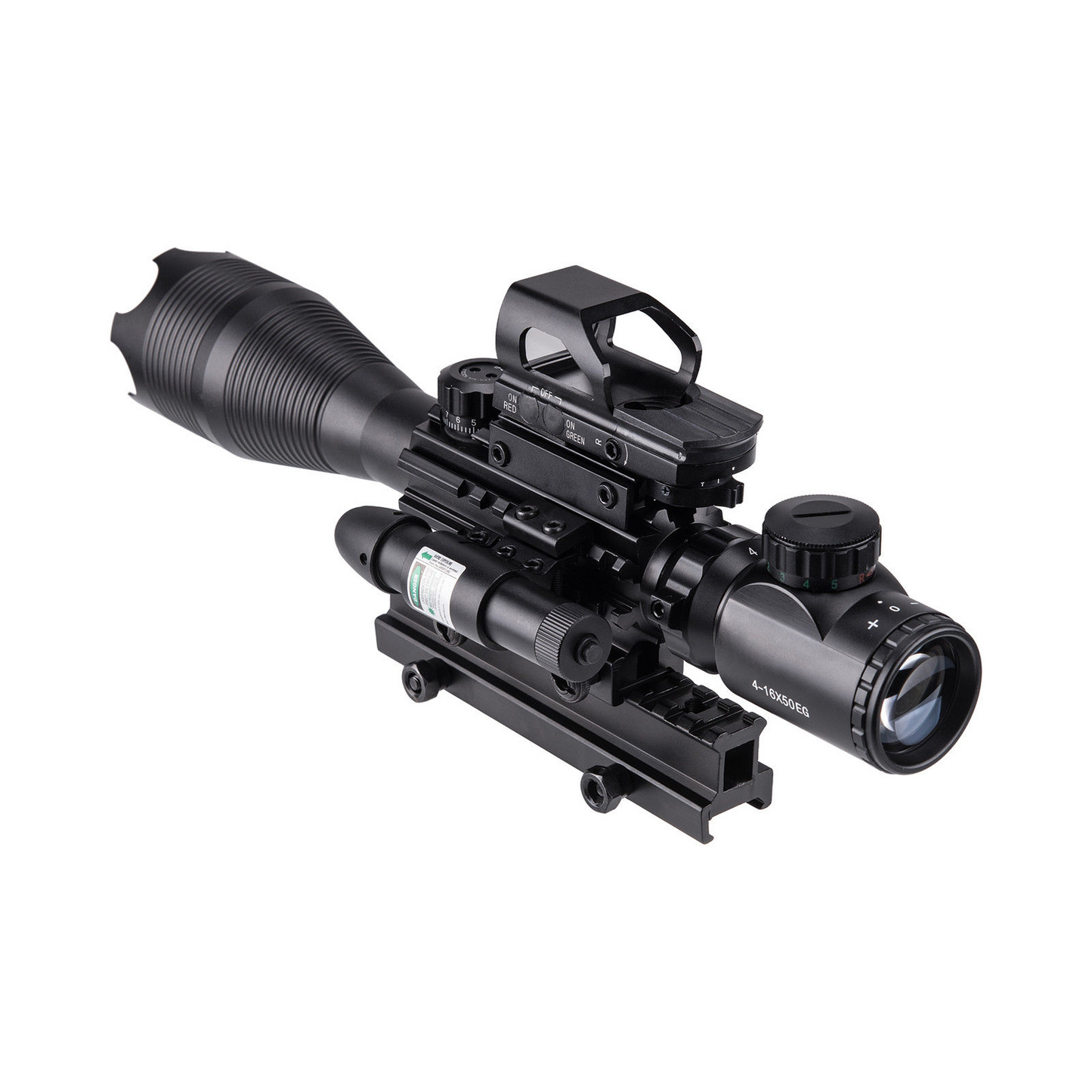 TAC-3: 4 Piece 4-16x50 Illuminated Reticle Scope Package