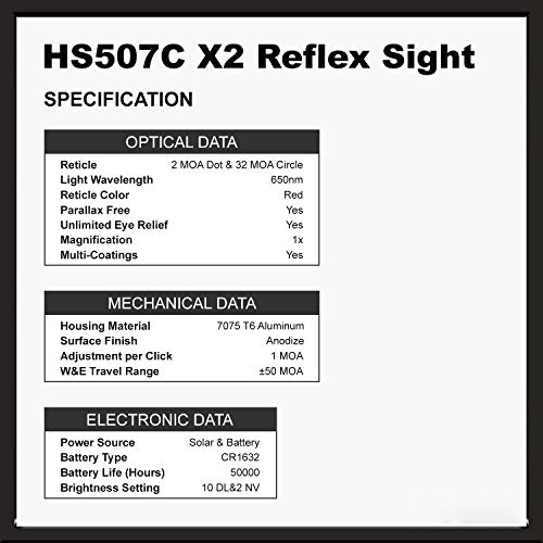 HS507C-X2 Classic Multi Reticle Red Dot Sight (Black)