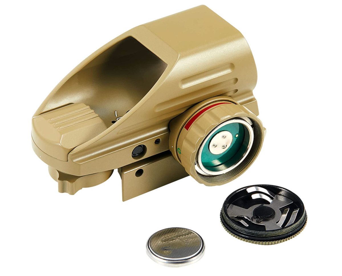 Reflex Dot Sight with 4 Different Reticle Options in Red or Green (FDE)