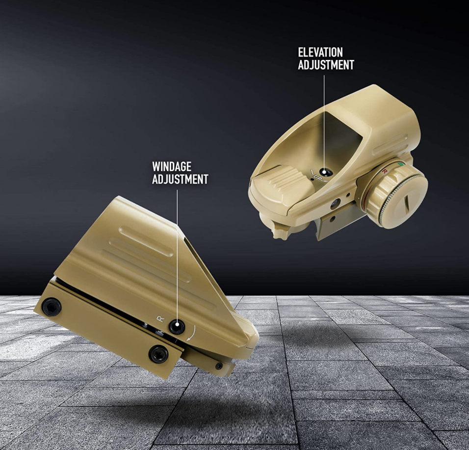 Reflex Dot Sight with 4 Different Reticle Options in Red or Green (FDE)