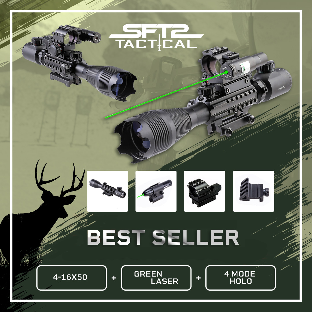 TAC-2: 4 Piece 4-16x50 Illuminated Reticle Scope Package