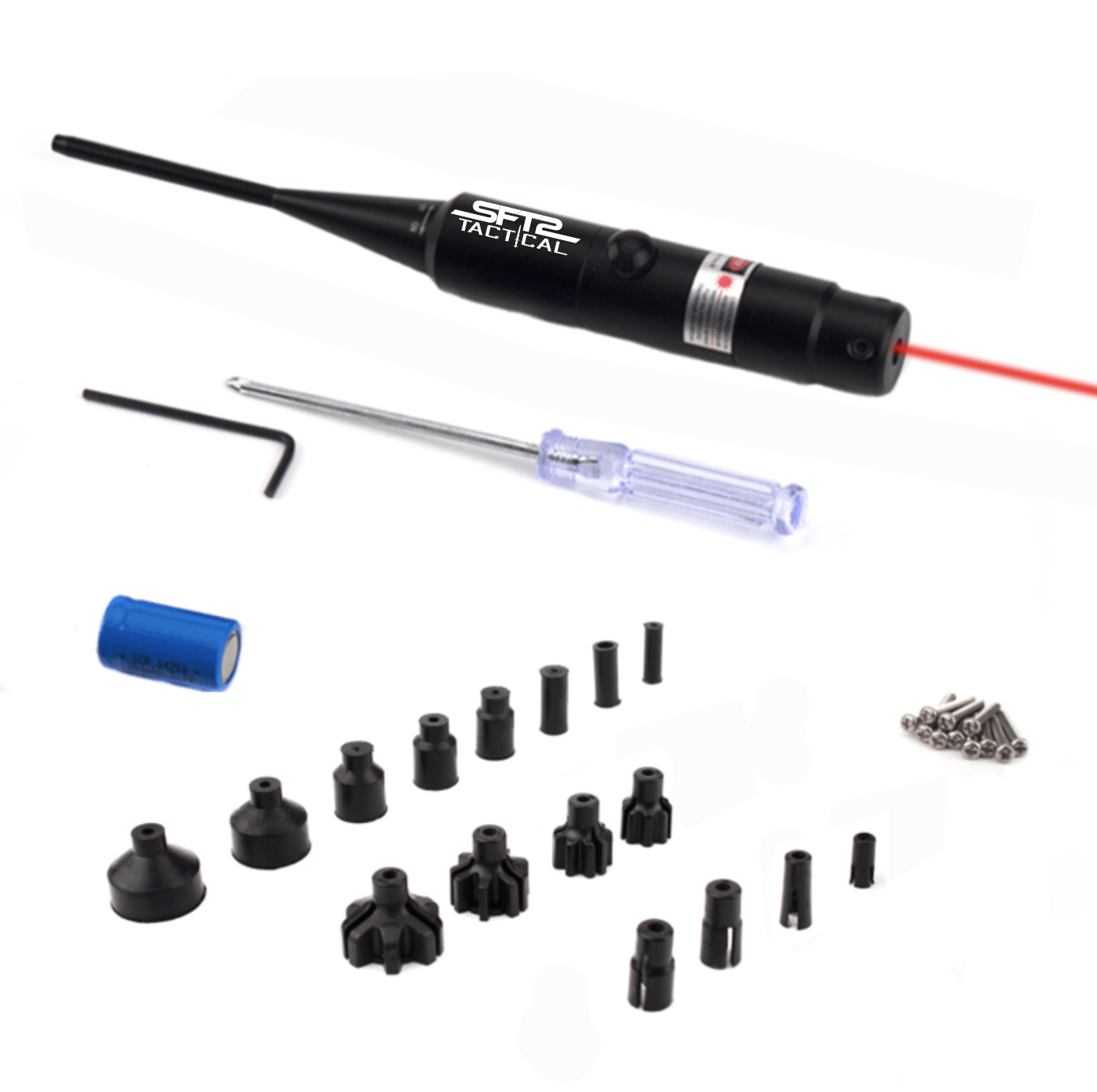 SFT2 Tactical Red Laser Bore Sighter for .22 to .50 Caliber Scope