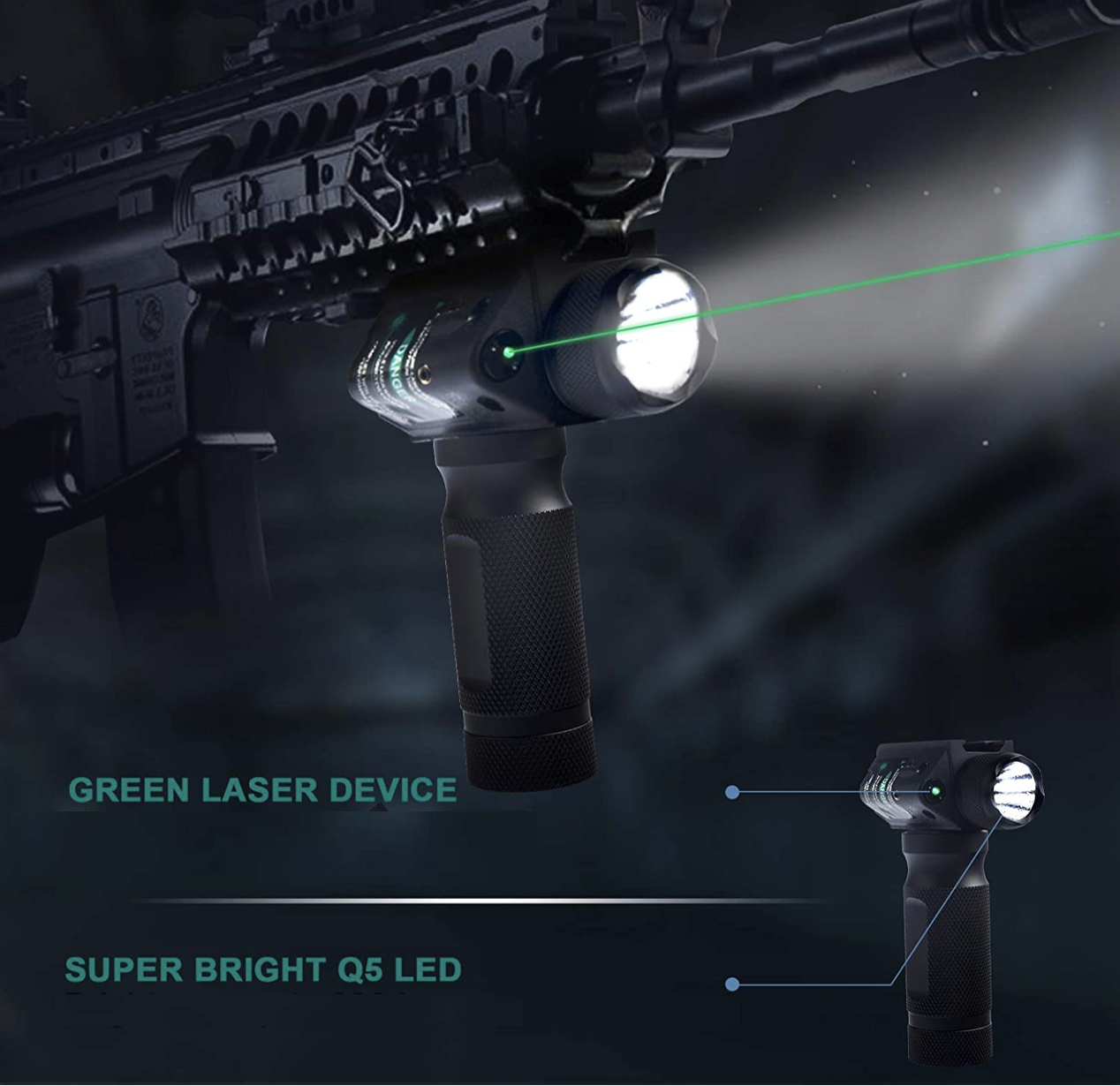 Vertical Foregrip 3 in 1 Flashlight