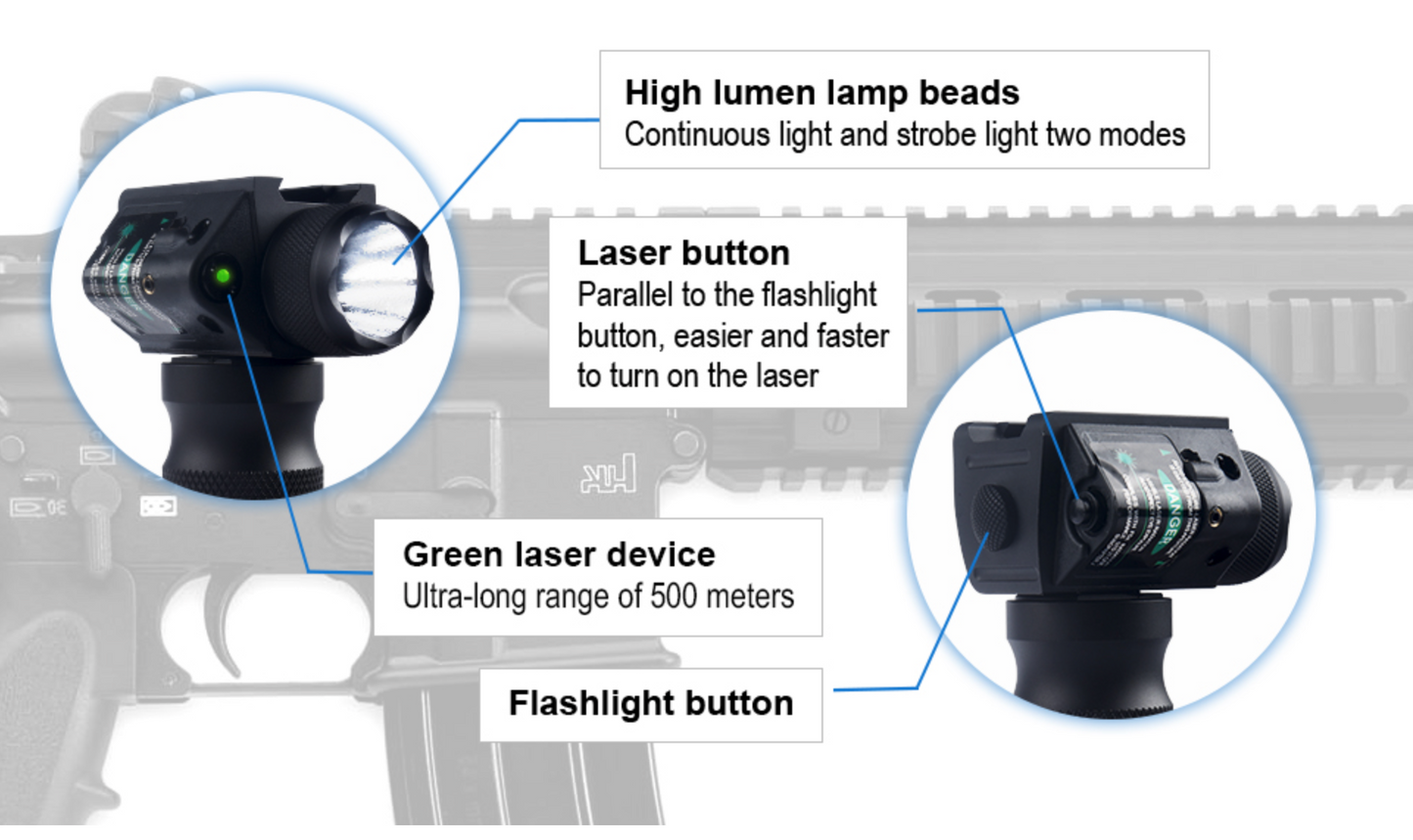 Vertical Foregrip 3 in 1 Flashlight