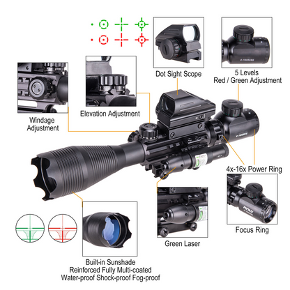 TAC-1:  4-16x50 Illuminated Reticle Scope Package