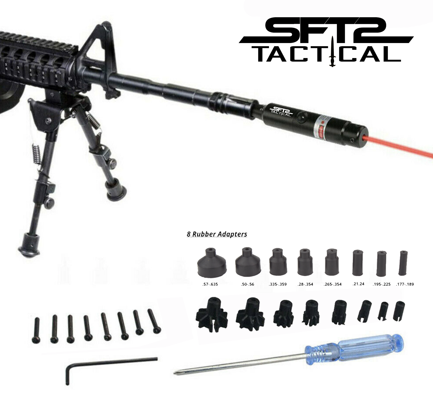 SFT2 Tactical Red Laser Bore Sighter for .22 to .50 Caliber Scope