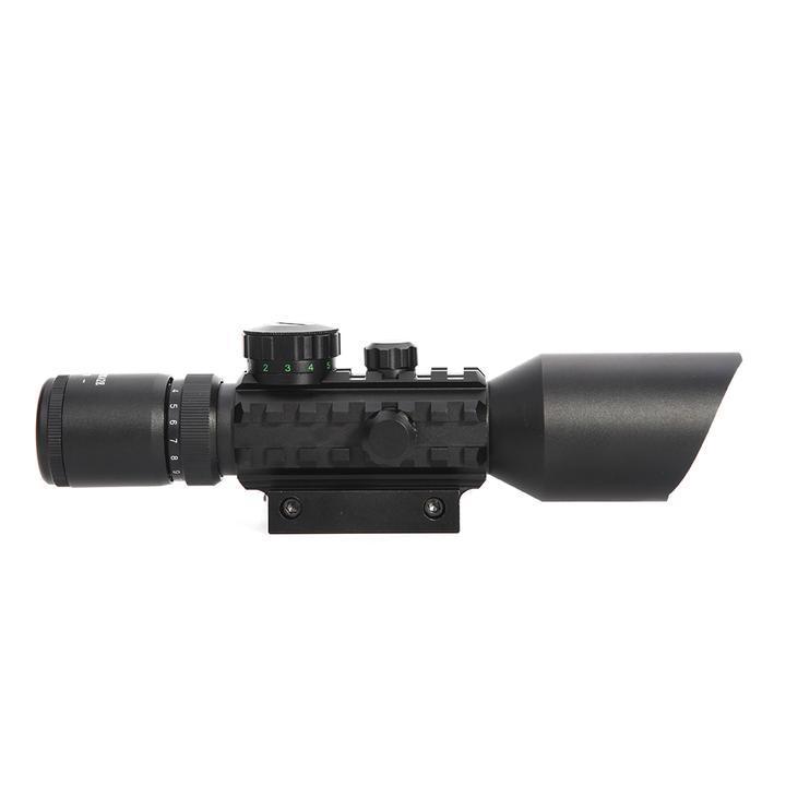 3-10X42E M9 Holographic Sight Scope Wide-field Riflescope with Red Laser and Herring Bone Strutting